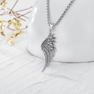 LOOVE Angel Wing Necklace for Women Sterling Silver Guardian Angel Necklace Wing Pendant Charm Angel Jewelry Women