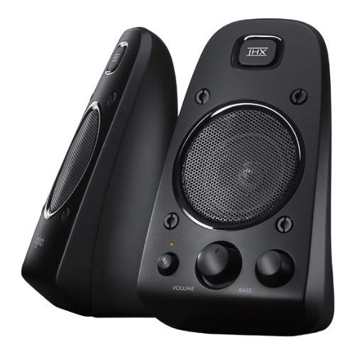 Logitech Z623 400 Watt Home Speaker System Bundle with Closed-Back Studio Monitor Headphones and Audio Cable (3 Items)