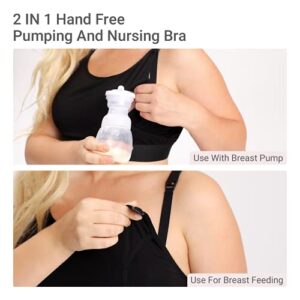 Pumping Bra, Momcozy Hands Free Pumping Bras for Women 2 Pack Supportive Comfortable All Day Wear Pumping and Nursing Bra in One Holding Breast Pump for Spectra S2, Bellababy, Medela, etc(XX-Large)