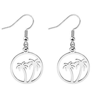 bekech tropical coconut palm tree cut out earring summer beach jewelry holiday bridal beach wedding jewelry for bridesmaid