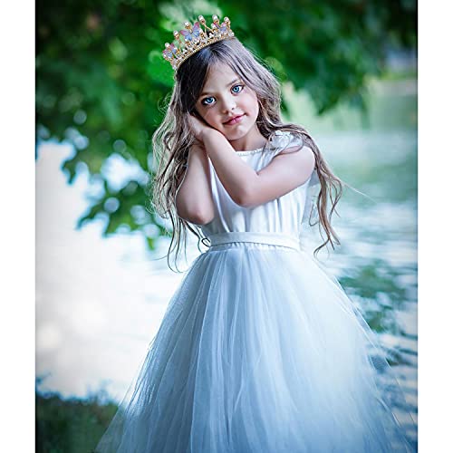 Princess Tiaras for Girls, Birthday Crown for Girls Butterfly Princess Performance Disc Hair Model Catwalk Handmade Crystal Tiara