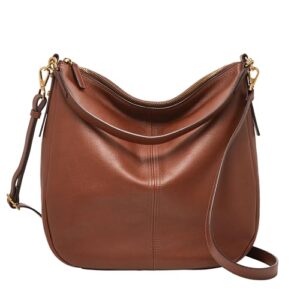 fossil women's jolie leather hobo purse handbag, brown (model: zb1434200)