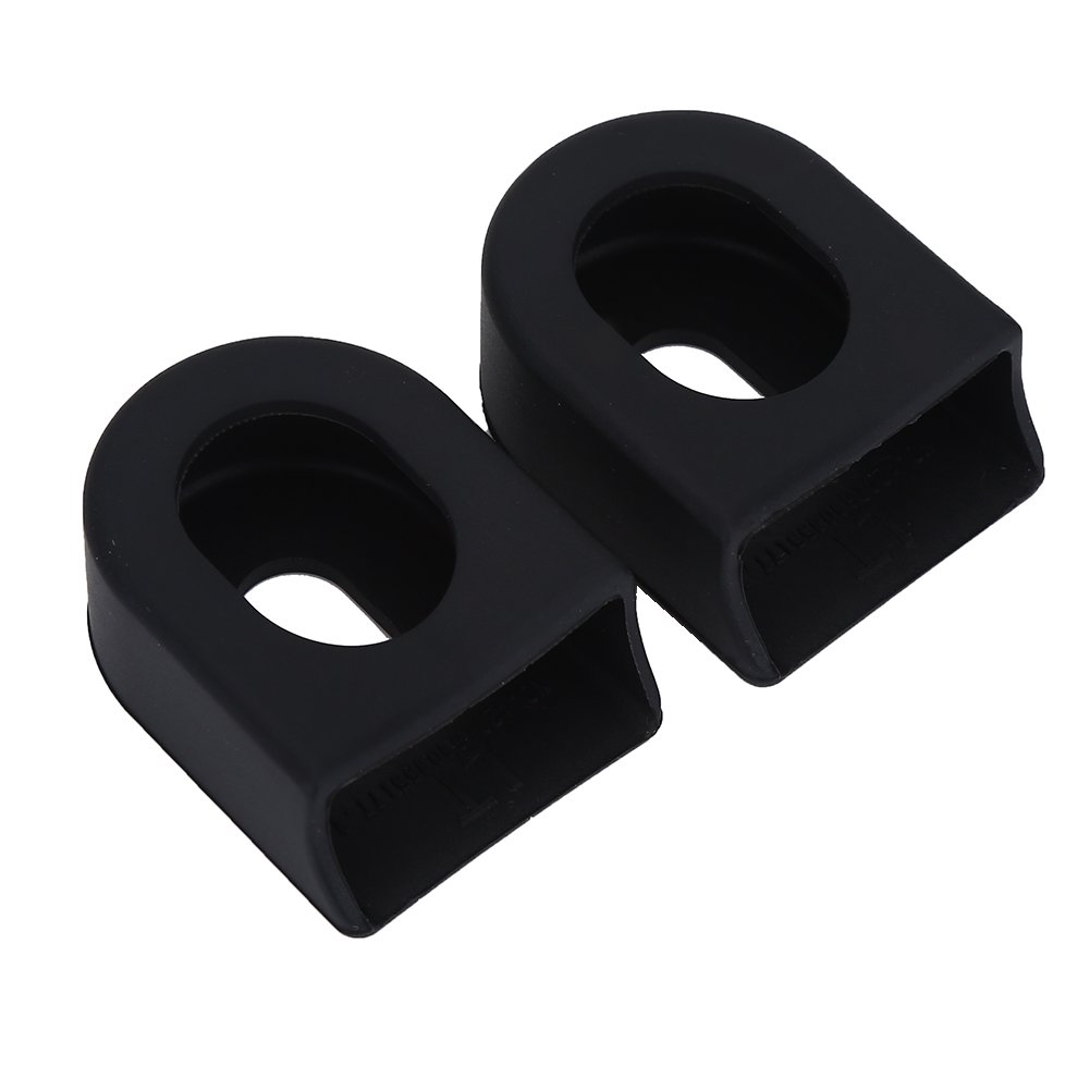 1 Pair Crank Boot Protectors, Silicone Crank Arm Boots for Mountain Bike Road Bike(Black)