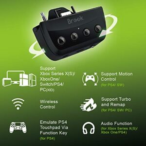 Brook Xone SE Adapter - Type C Version, for XB Elite Series 2 and XB X/S Controllers on XB X/S, Switch, PS4 Gaming Consoles and PC(XID), Supports Motion Control, Turbo, Remap, Audio Function