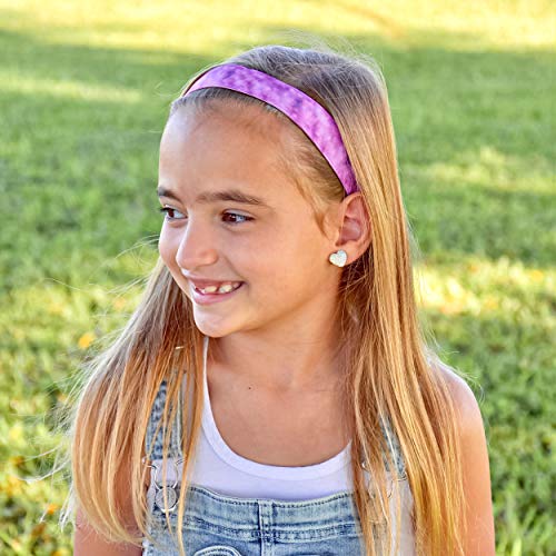 FROG SAC 6 PCS Tie Dye Headbands for Girls, Elastic No Slip Adjustable Rainbow Hair Bands for Girl Teens, Stretch Head Bands for Women, Cute Non Slip Hair Accessories Party Favors for Kids