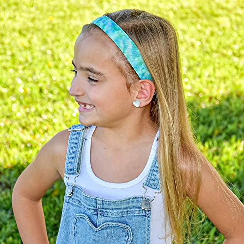 FROG SAC 6 PCS Tie Dye Headbands for Girls, Elastic No Slip Adjustable Rainbow Hair Bands for Girl Teens, Stretch Head Bands for Women, Cute Non Slip Hair Accessories Party Favors for Kids