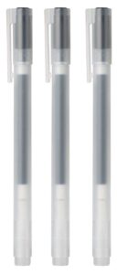 muji gel ink ball point pen, black, 0.7mm, pack of 3 (japan import)