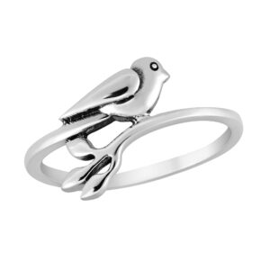 aeravida sweet bird on a leafy branch .925 sterling silver band ring (7)