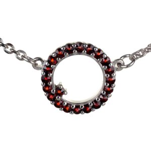 ziklars bohemian garnet circle necklace