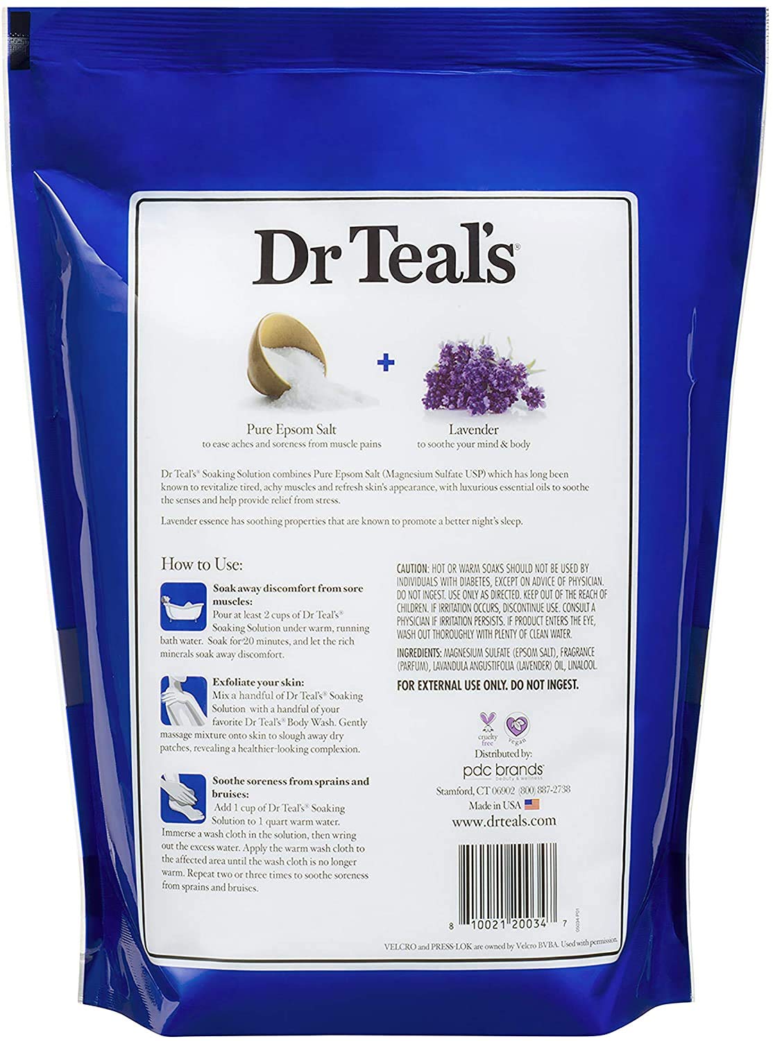 Dr Teal's Epsom Salt 3-Pack (21lbs Total) Lavender Soothe & Sleep