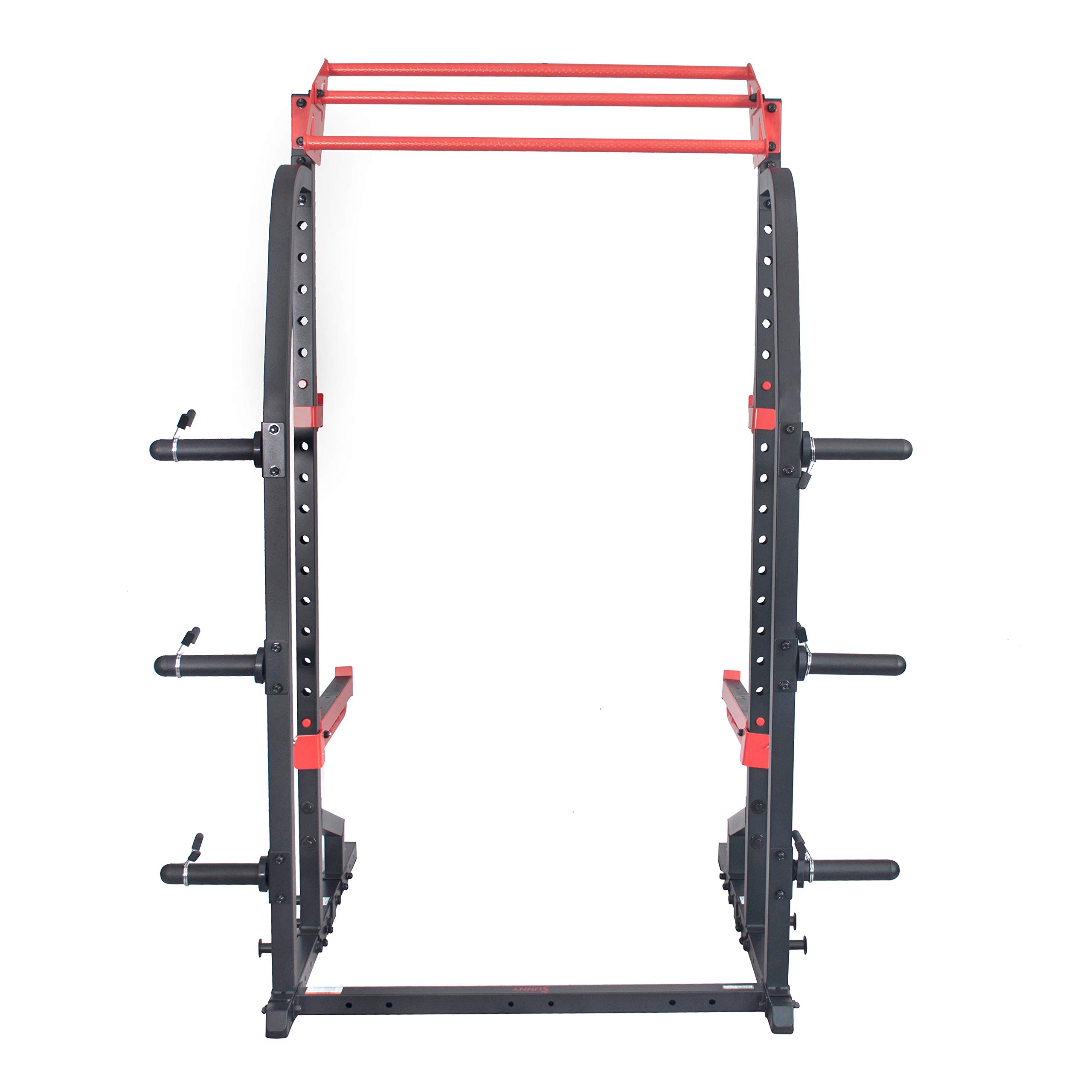 Sunny Health & Fitness Power Zone Half Rack Heavy Duty Performance Power Cage with 1000 LB Weight Capacity – SF-XF9933, Black