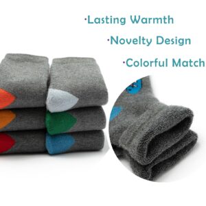 Moon Tree Little Boys Wool Socks Kids Warm Socks Winter Thermal Crew Socks 6 Pack 3-5 Years