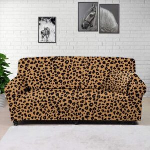 GOSTONG Leopard Print Sofa Cover Cushion Couch Stretch Couch Covers, Sofa Slipcover Furniture Protector for Living Room Universal Sofa Cover for Armchair/Loveseat/Couch/Big Sofa