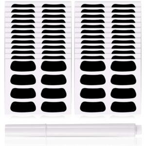 48 pairs sports eye black stickers eye strips sports breathable eye stickers with 1 white pencil for baseball football softball fans on game day (black)