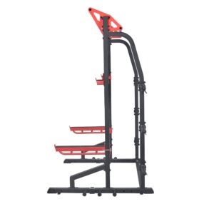 Sunny Health & Fitness Power Zone Half Rack Heavy Duty Performance Power Cage with 1000 LB Weight Capacity – SF-XF9933, Black