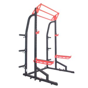 sunny health & fitness power zone half rack heavy duty performance power cage with 1000 lb weight capacity – sf-xf9933, black