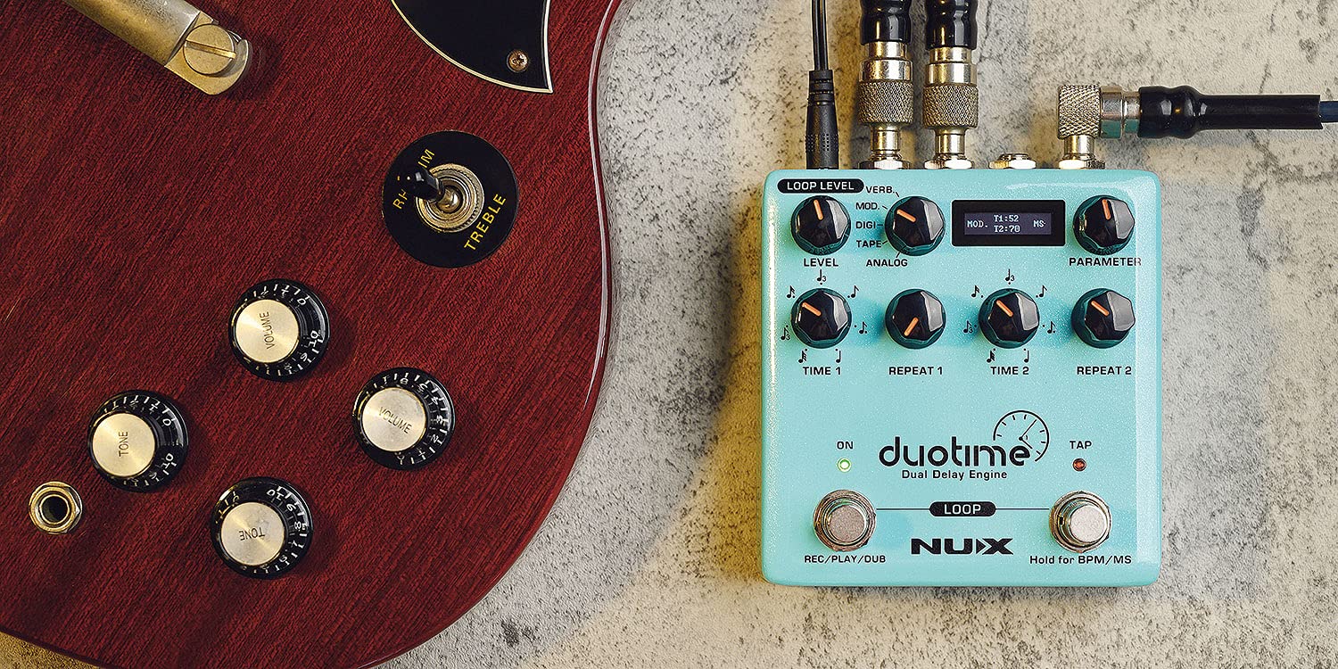 Nux NDD-6 Duotime Dual Delay Effects Pedal,Cyan