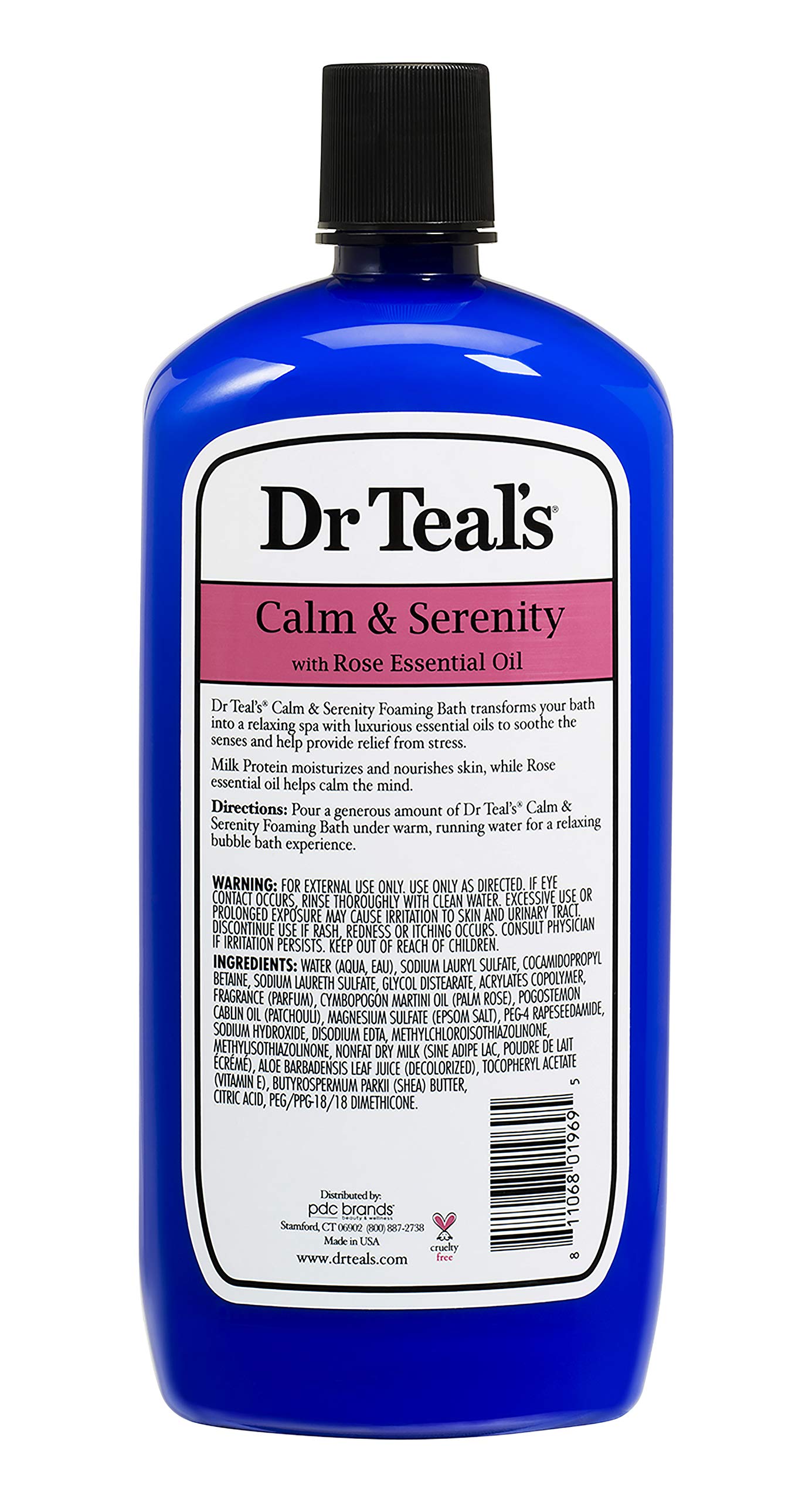 Dr. Teal's Calm & Serenity Pure Epsom Salt Foaming Bath Gift Set (3 Pack, 34 oz ea.) - Rose Essential Oils & Milk Protein Provide Stress Relief & Silky Smooth Skin - Long Lasting Bubbles Nourish Skin