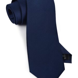 GUSLESON Classic Men's Wedding Ties for Men Silk Navy Blue Tie Solid 8cm Necktie (0791-03)