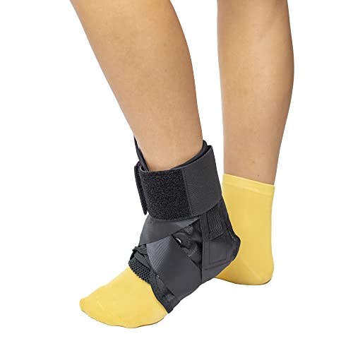 Brace Direct Lace Up Ankle Brace with Figure 8 Strapping - Compression Stabilizer Support & Leg Splint for Sprained, Rolled, Acute Ankle Injuries