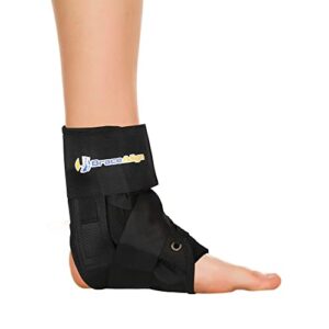 figure 8 strapping ankle brace pdac l1902 - immobilization post injury, lightweight for quick lace up & inversion/eversion control, sport brace for volleyball, basketball, running, soccer and more