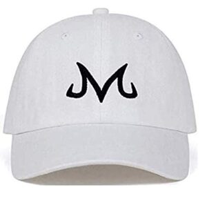 ZJ M Embroidered Dad Hat Majin Buu Dad Hat Snapback Cap Cotton Washed Baseball Cap for Men Women Hip Hop Dad Hat Golf caps (White)