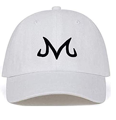 ZJ M Embroidered Dad Hat Majin Buu Dad Hat Snapback Cap Cotton Washed Baseball Cap for Men Women Hip Hop Dad Hat Golf caps (White)