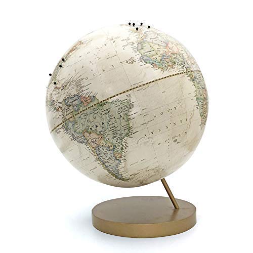 Push Pin Globe Ivory, Custom Travel Globe with Pins, Wedding Gift, Travel Gift for Gouple