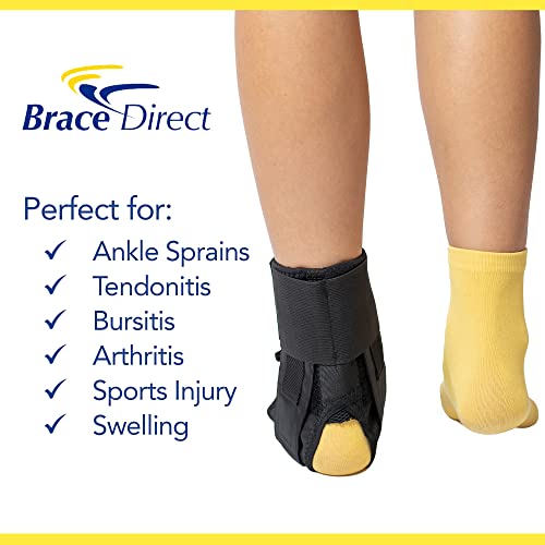 Brace Direct Lace Up Ankle Brace with Figure 8 Strapping - Compression Stabilizer Support & Leg Splint for Sprained, Rolled, Acute Ankle Injuries