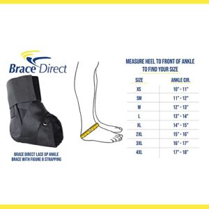 Brace Direct Lace Up Ankle Brace with Figure 8 Strapping - Compression Stabilizer Support & Leg Splint for Sprained, Rolled, Acute Ankle Injuries