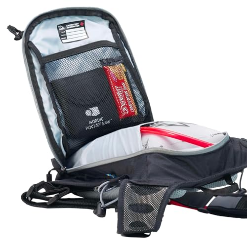 USWE Airborne - Hydration Pack with Hydration Bladder, Bounce Free Backpack for MTB, Cycling, Mountain Biking (9L, Black/Gray)