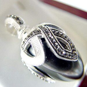 PENDANT STERLING SILVER GENUINE BLACK PEARL ENAMEL BEAUTIFUL JEWELRY