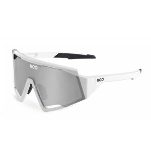 KOO Spectro Sunglasses I Performance Eyewear for Road, Triathlete & Cyclocross Sports - White Silver