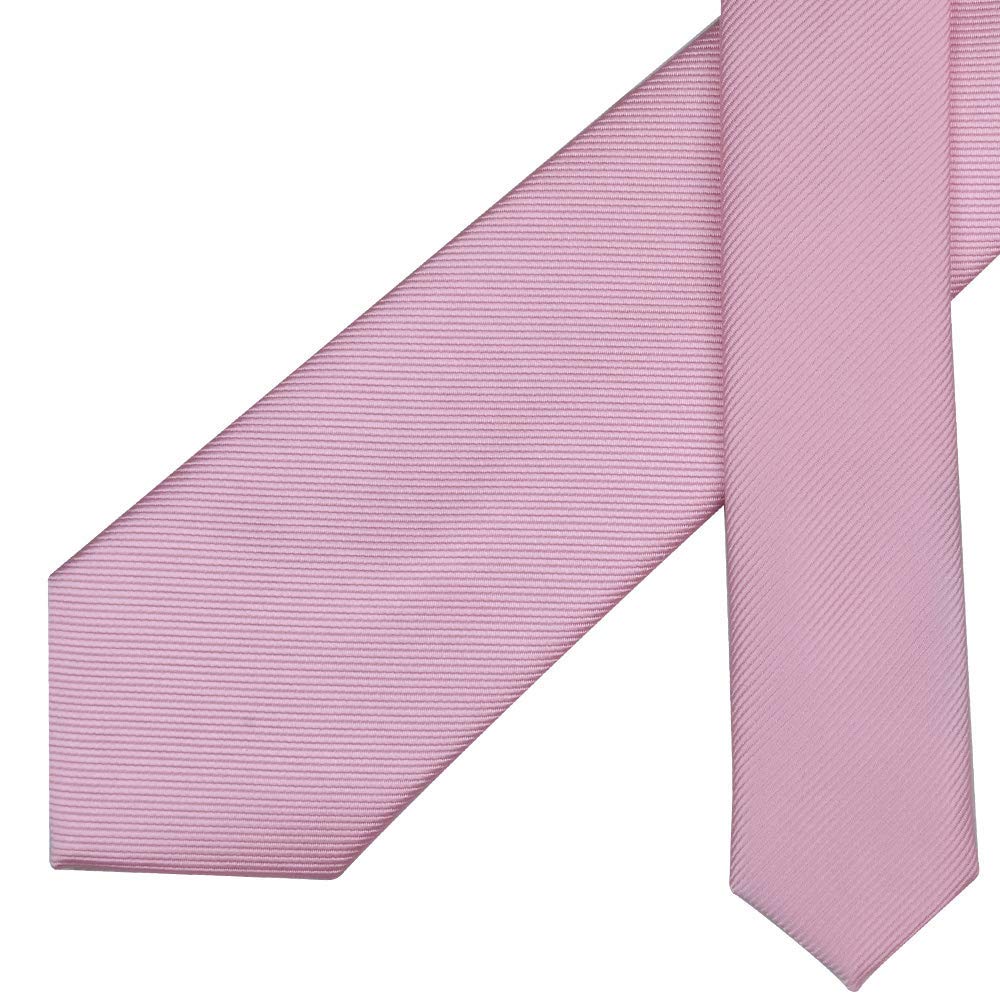 GUSLESON Wedding Slim Tie for Men Solid Light Pink Ties Skinny Necktie (0973-26)