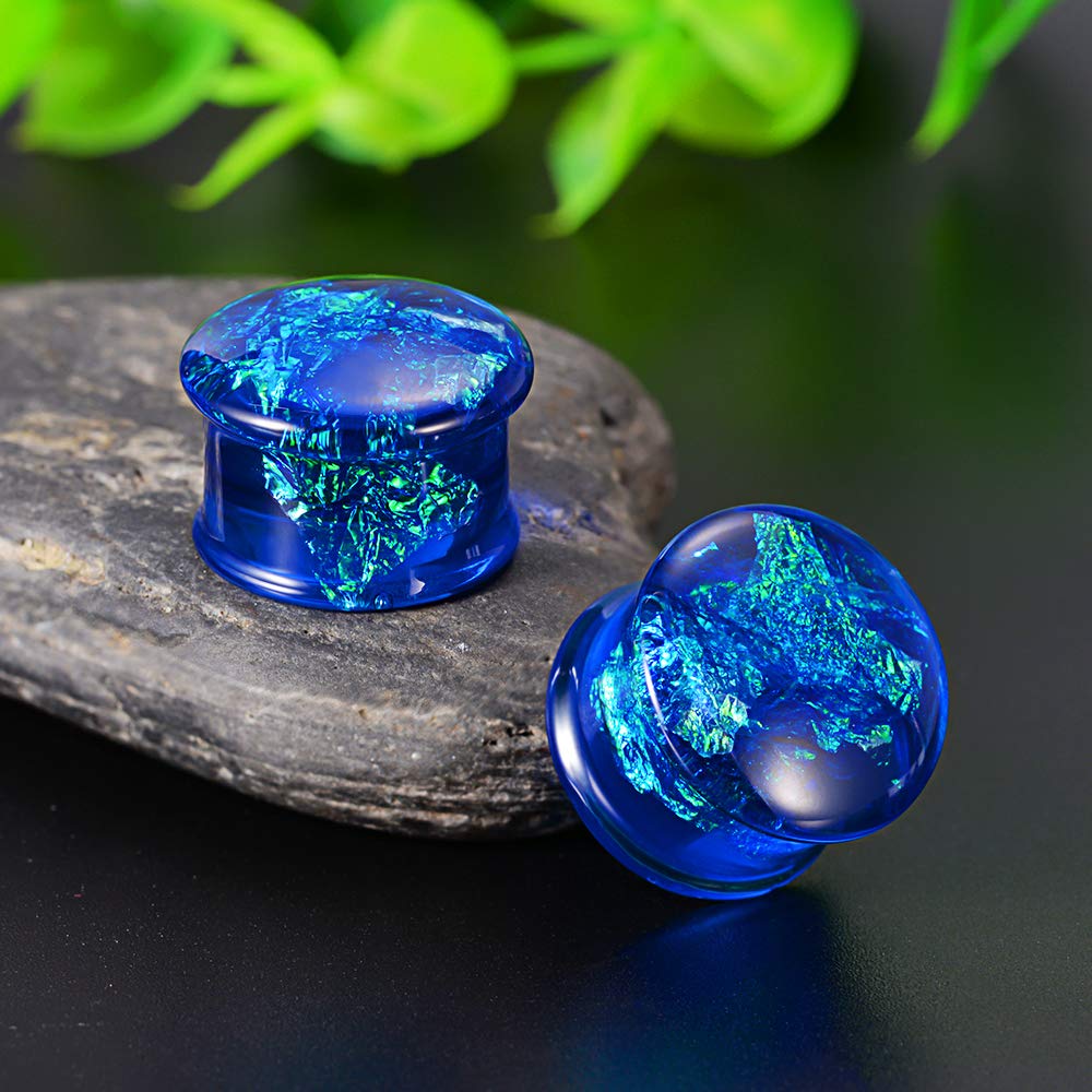 COOEAR 2 Pairs Set Gauges for Ears Flesh Tunnels Kits Plugs Earrings Acrylic Color Foil Ear Expander Stretchers Piercing.