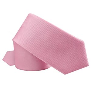 GUSLESON Wedding Slim Tie for Men Solid Light Pink Ties Skinny Necktie (0973-26)