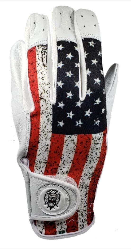 PGX Gloves USA Flag Golf Glove Perfect Grip for Men and Women Comfort Soft Synthetic Leather (Right Hand Small)