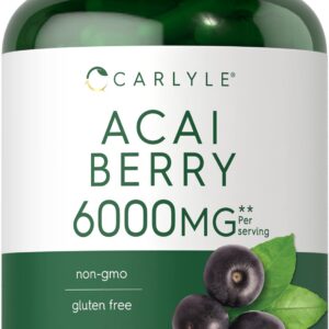 Carlyle Acai Berry Capsules 6000mg | 250 Count | Non-GMO & Gluten Free Acai Berry Extract