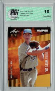 bobby witt jr. 2019 leaf hype! #25 sp, only 25 made rookie card pgi 10 - baseball slabbed rookie cards