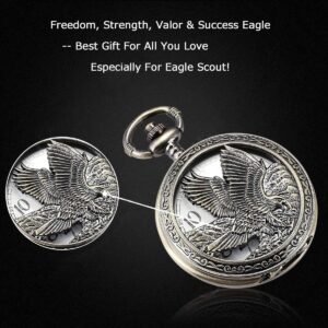 oyeaho Pocket Watches, Pocket Watch to Husband King, Personalized Pocket Watches for Men with Chain, Gifts for Love (a1.Bronze Eagle - to my husband)