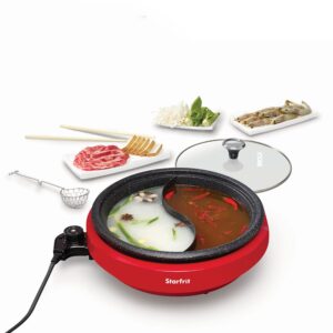 starfrit the rock dual-sided electric hot pot - 3l - rock.tec non-stick - variable temperature control - 1200w