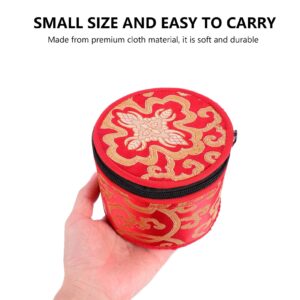 Tibetan Singing Bowl Bag Zipper Buddhist Meditation Bowl Tote Holder Portable Travel Outdoor Chanting Bowl Storage Case 12X9.5CM (Random Color)