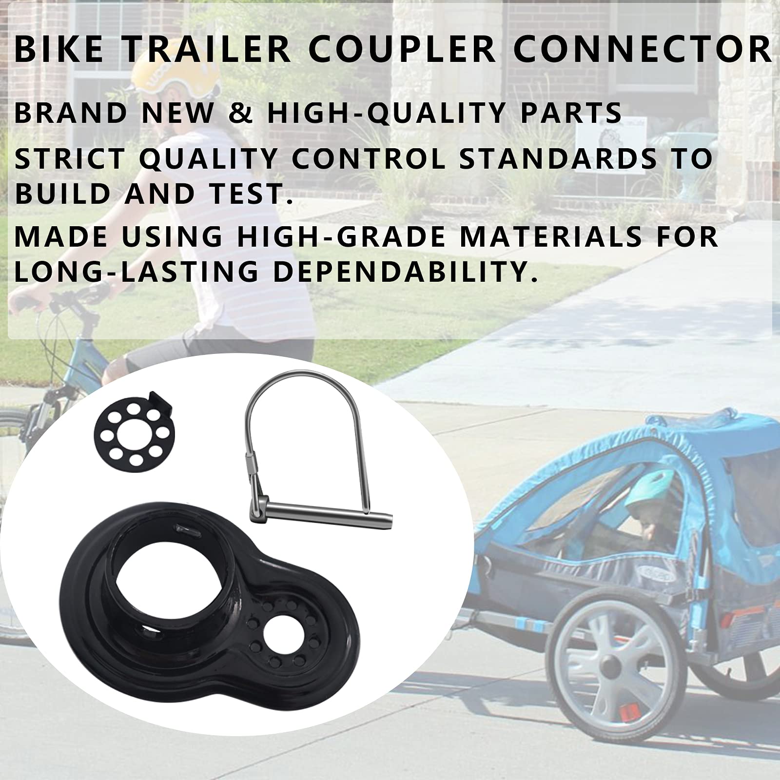 Bike Trailer Coupler Hitch Attachment Fit for Instep Bike Trailers, Flat and Angled Couplers for a Wide Range of Bicycle Carriers, Trailer Sizes