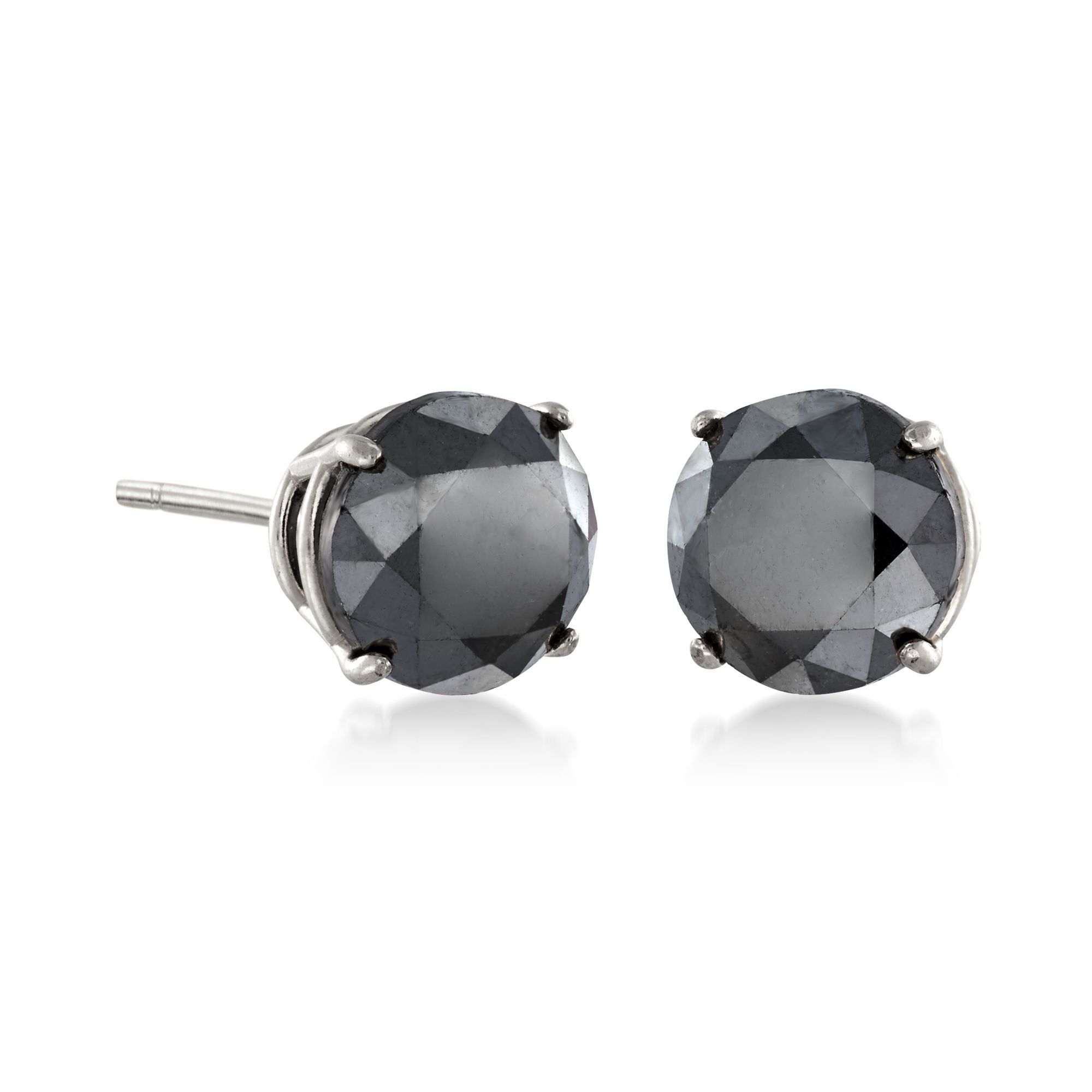 Ross-Simons 2.00 ct. t.w. Black Diamond Stud Earrings in 14kt White Gold