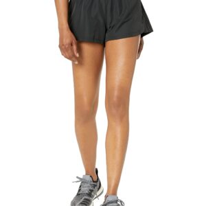 adidas Women's Pacer 3-Stripes Woven Heather Shorts, Black/Black, X-Small