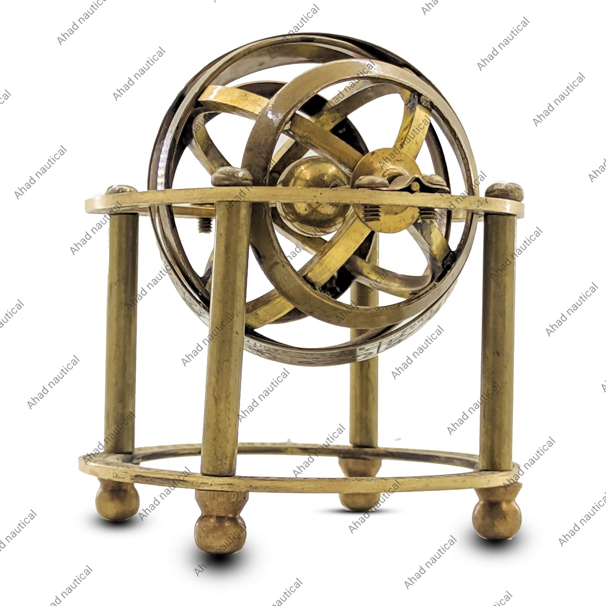 Brass Antique Armillary, Sphere Globe Replica 9cm, Astrolabe Nautical Marine Tabletop Globe, Office Decor, Anniversary Gift, Home Decor, Best Gift Idea