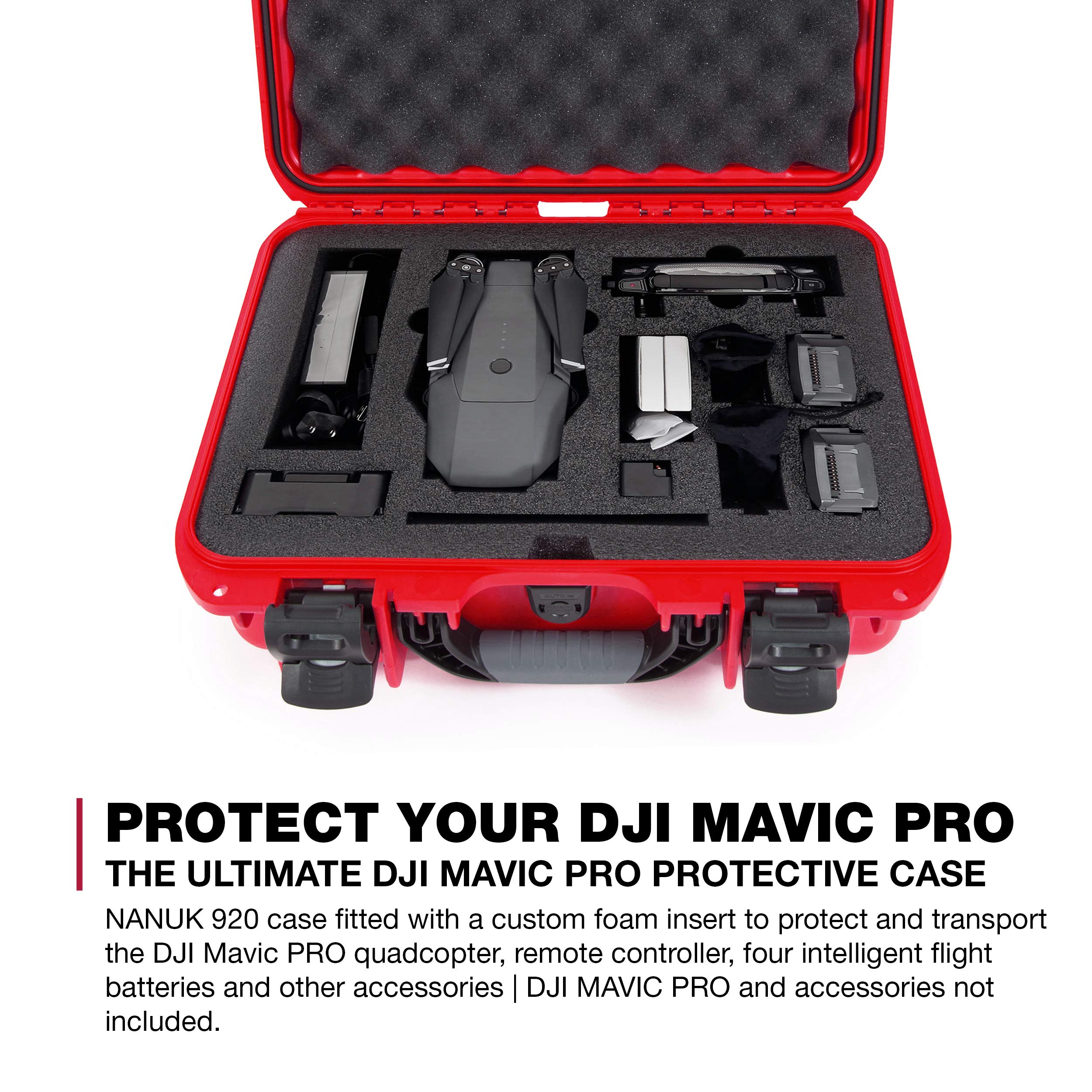 Nanuk 920 Waterproof Hard Drone Case with Foam Insert for DJI Mavic - Red (920-MAV9)