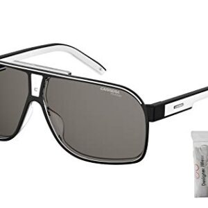 Carrera Grand Prix 2/S 07C5/M9 64M Black Crystal/Grey Polarized Rectangular Sunglasses For Men For Women+ BUNDLE with Designer iWear Eyewear Kit