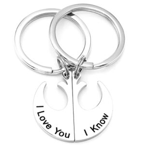 kivosliviz star wars couple keychain star wars gifts for her star wars i love you i know star wars jewlry for women