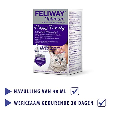 Feliway Optimum Refill, The Best Solution to Ease cat Anxiety, cat Conflict and Stress in The Home